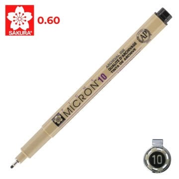Sakura Pigma Micron Teknik Çizim Kalemi 10 0.6mm Siyah