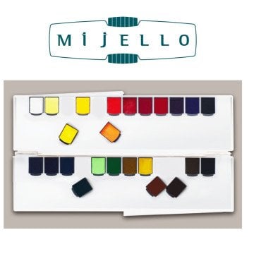 Mijello Mission Gold Class Sulu Boya Tableti 24lü + Kapaklı Palet