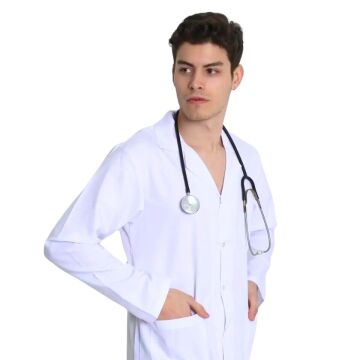 Art Elegant Beyaz Tam Boy Normal Yaka Önlük Beden M
