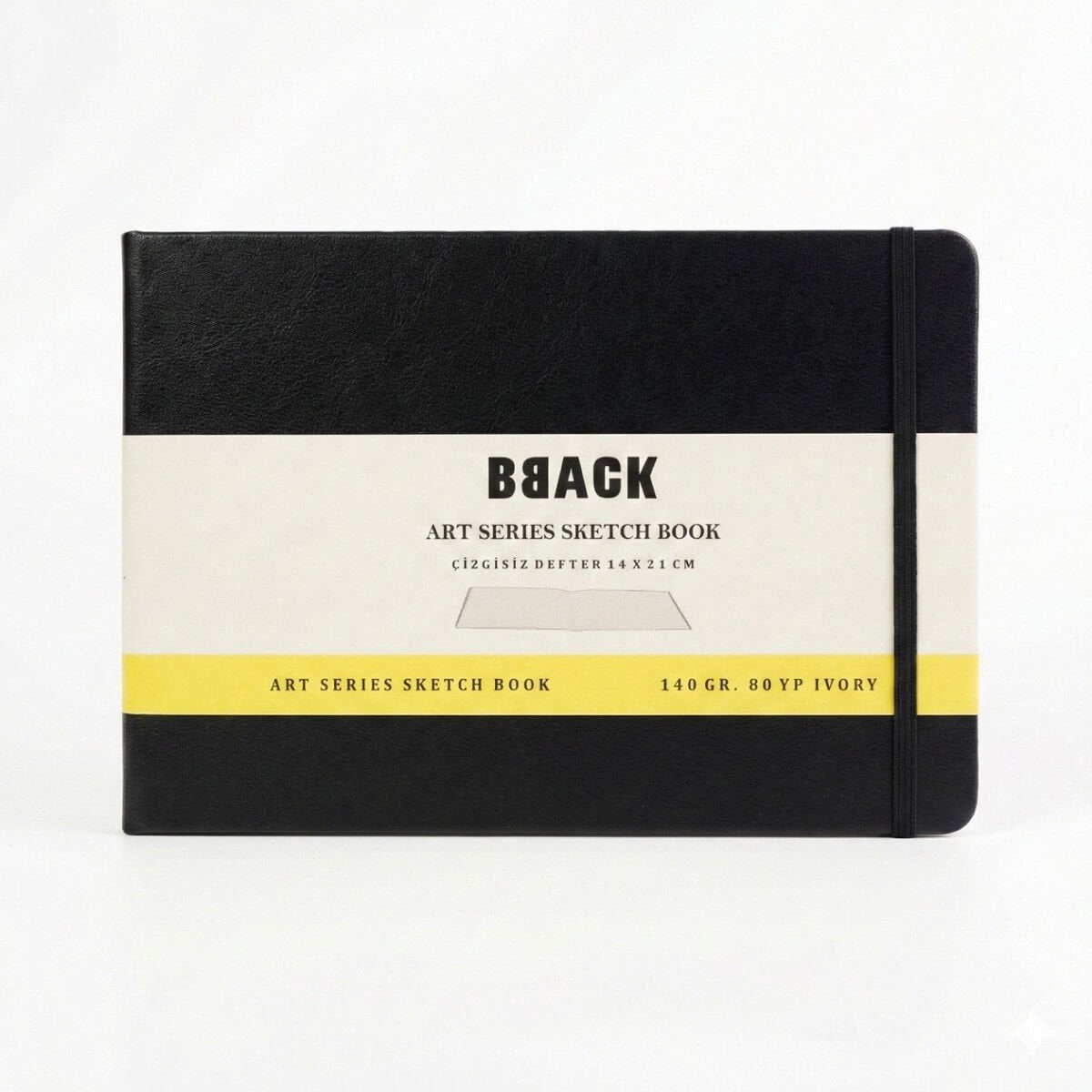 BBack Eskiz Bloğu Sert Kapak 140gr 14x21cm Siyah 80yp