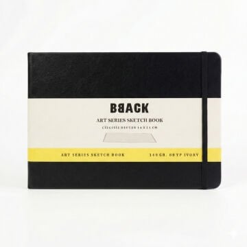 BBack Eskiz Bloğu Sert Kapak 140gr 14x21cm Siyah 80yp