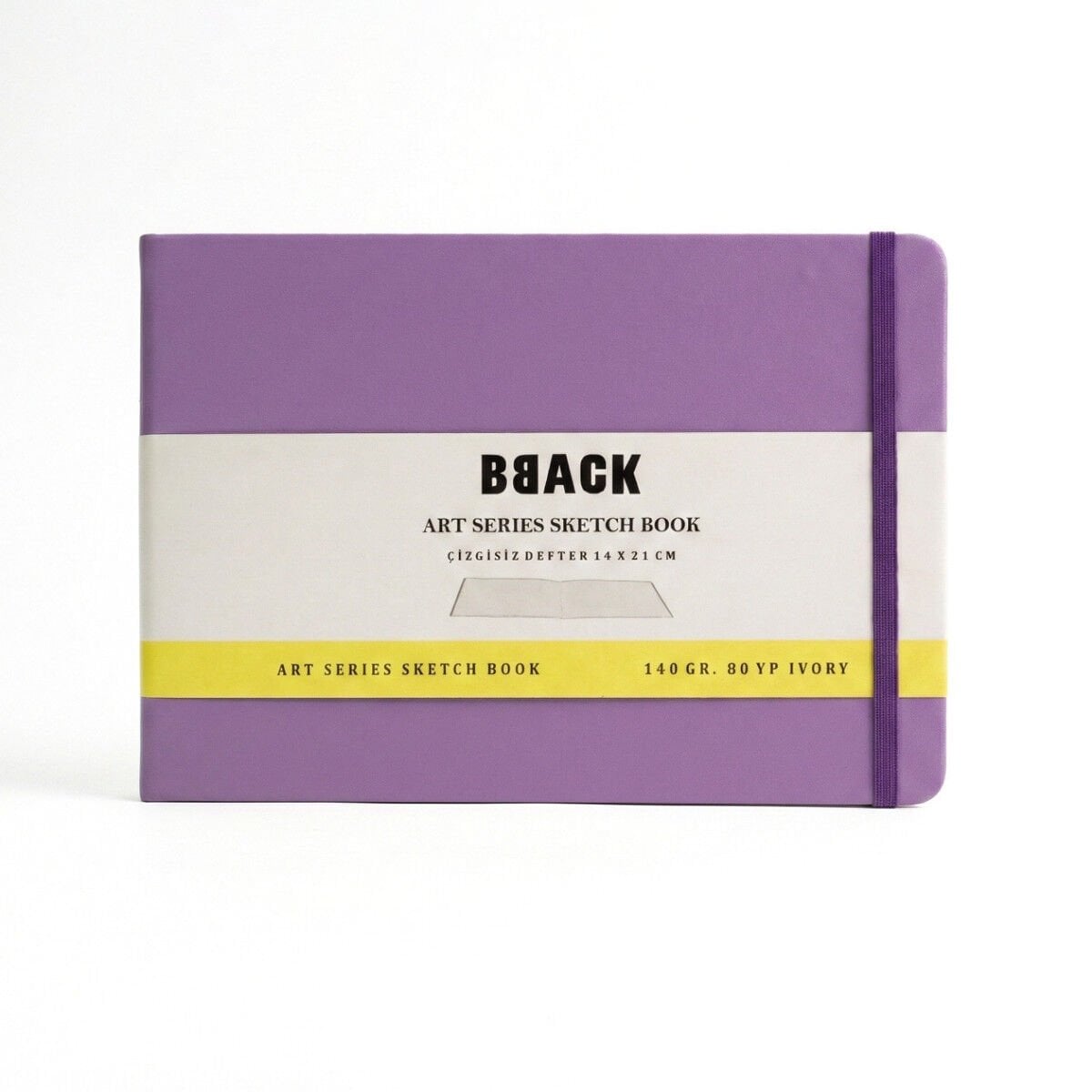 BBack Eskiz Bloğu Sert Kapak 140gr 14x21cm Lila 80yp