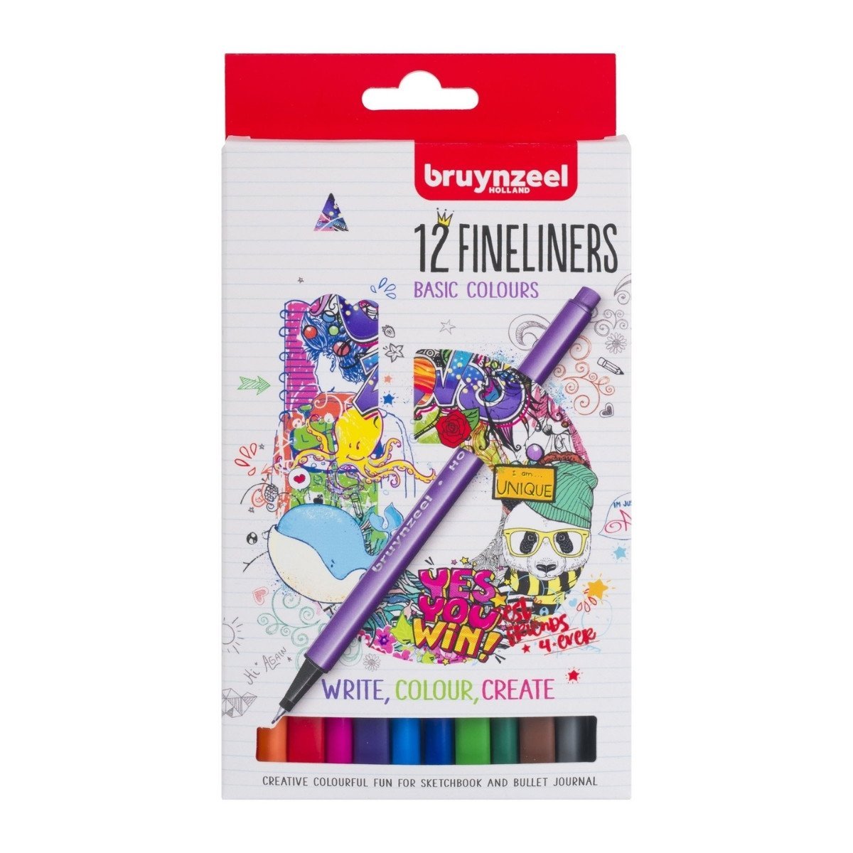 Bruynzeel İnce Uçlu Keçeli Kalem 0.4mm Seti 12li