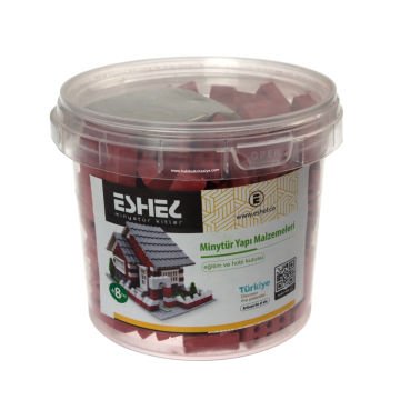 Eshel Maket Minyatür 6 Delikli Tuğla Kırmızı 1/12 2x1x0.7cm 200lü
