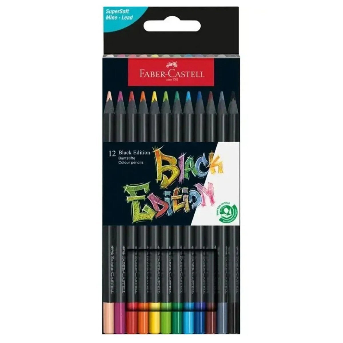 Faber Castell Black Edition Kuru Boya Kalem Seti 12li