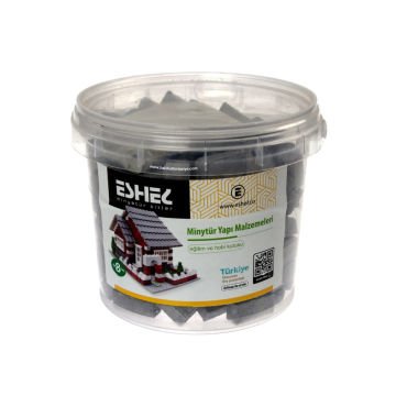 Eshel Maket Minyatür Çizgili Tuğla Gri 1/12 2x0,7x0,6cm 200lü