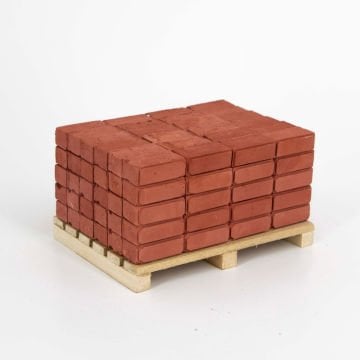 Eshel Maket Minyatür Çizgili Tuğla Kırmızı 1/24 1.4x0.6x0.7cm 200lü