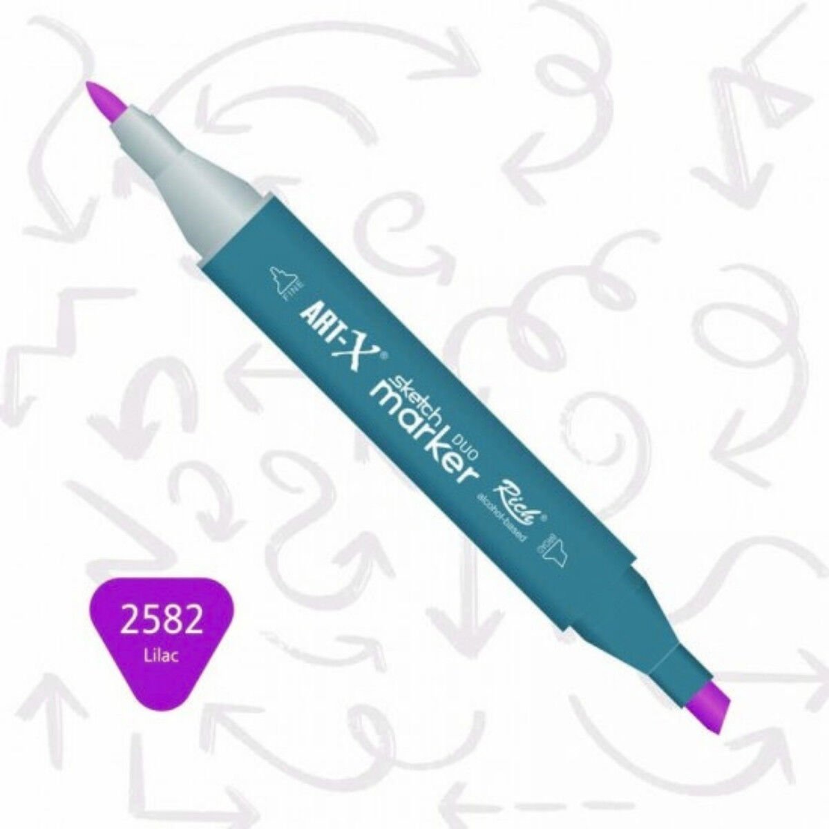 ART-X Çift Uçlu Sketch Marker Kalem 2582 Lilac