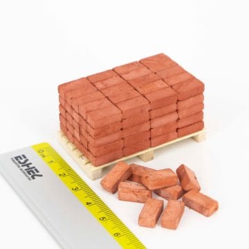 Eshel Maket Mİnyatür Pres Tuğla Kırmızı 1/24 1.4x0.6x0.7cm 200li