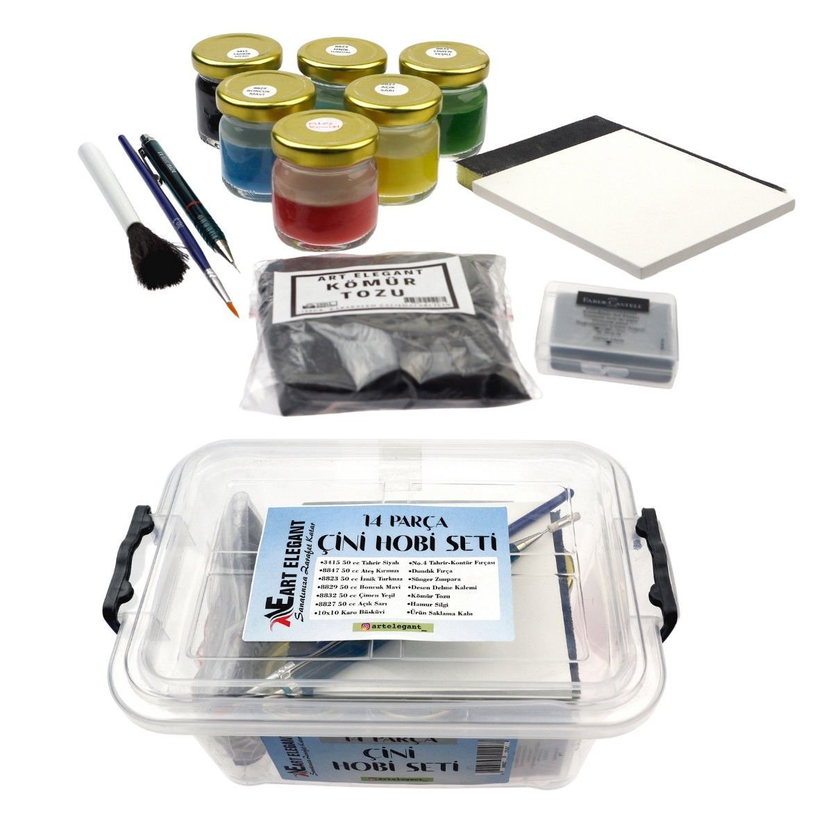 Art Elegant 14 Parça Çini Hobi Seti