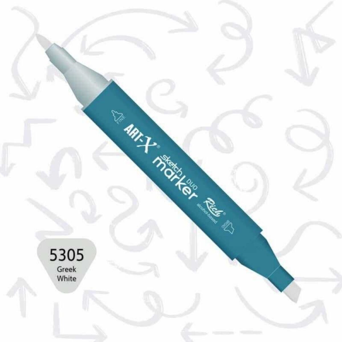ART-X Çift Uçlu Sketch Marker Kalem 5305 Greek White