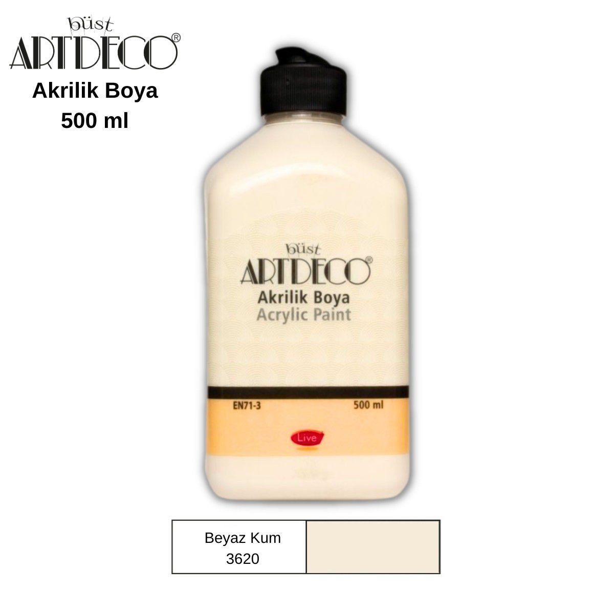 Artdeco Akrilik Boya 500ml 3620 Beyaz Kum