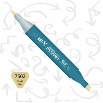 ART-X Çift Uçlu Sketch Marker Kalem 7502 Khaki Grey