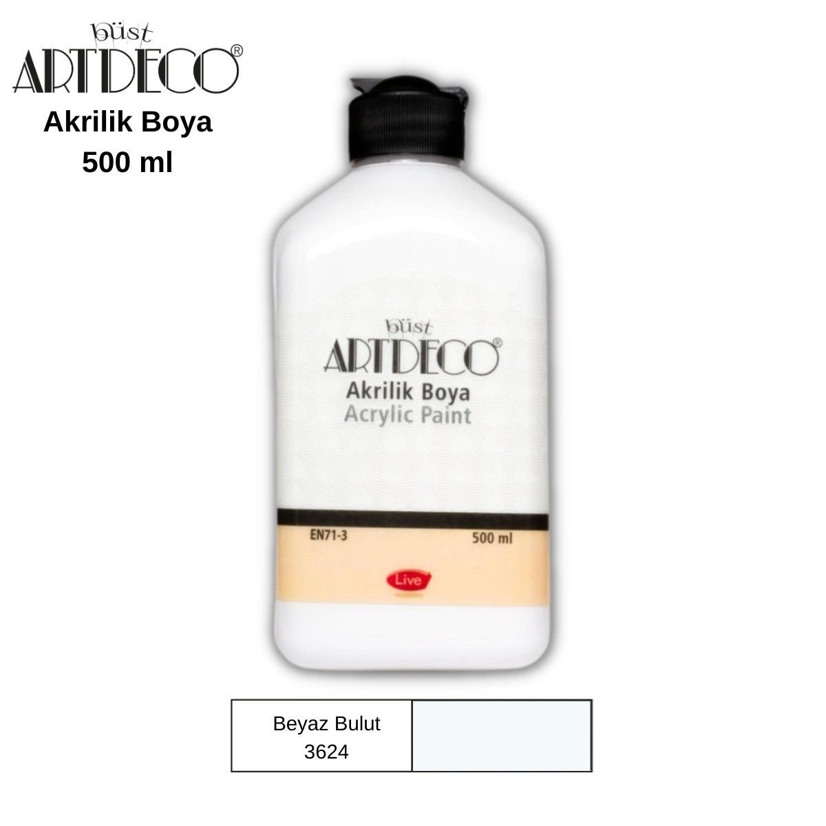 Artdeco Akrilik Boya 500ml 3624 Beyaz Bulut