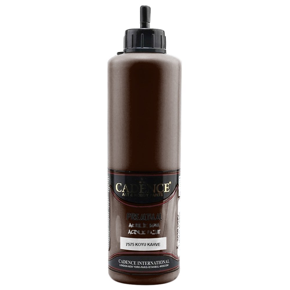 Cadence Premium Akrilik Boya 500ml 7575 Koyu Kahve