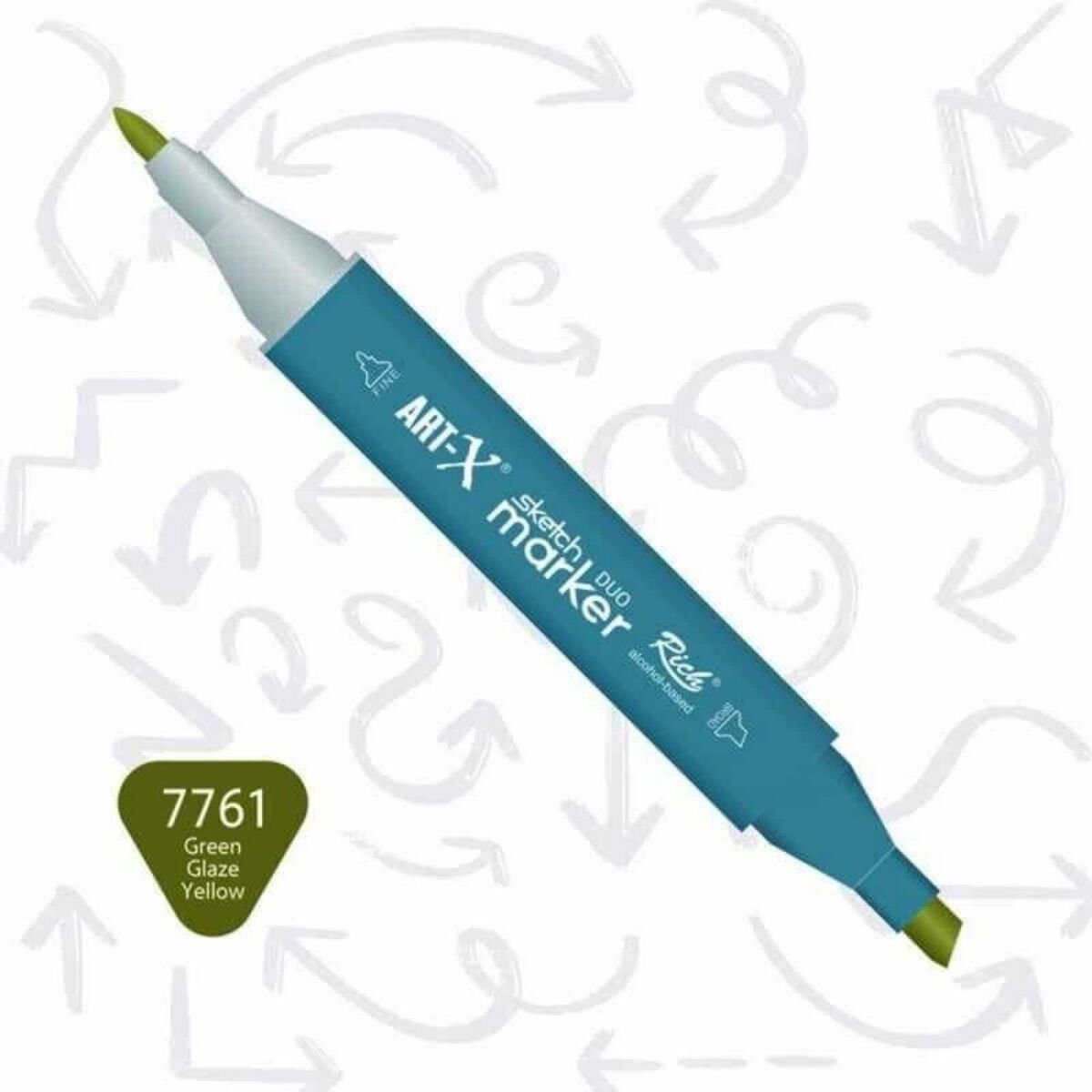 ART-X Çift Uçlu Sketch Marker Kalem 7761 Green Glaze Yellow
