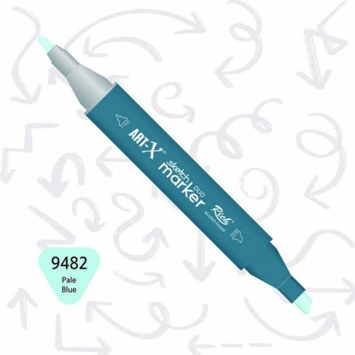 ART-X Çift Uçlu Sketch Marker Kalem 9482 Pale Blue