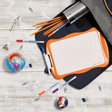 Bic Velleda Beyaz Yazı Tahtası A4 Kalem Silgi Set Turuncu