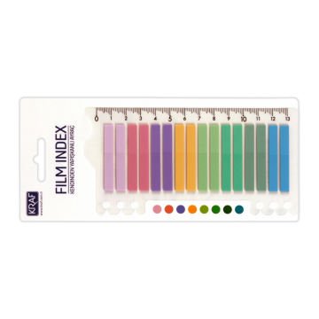Kraf İndex Film (PP) 6x45mm 16lı 20yp Cetvelli Bright Color
