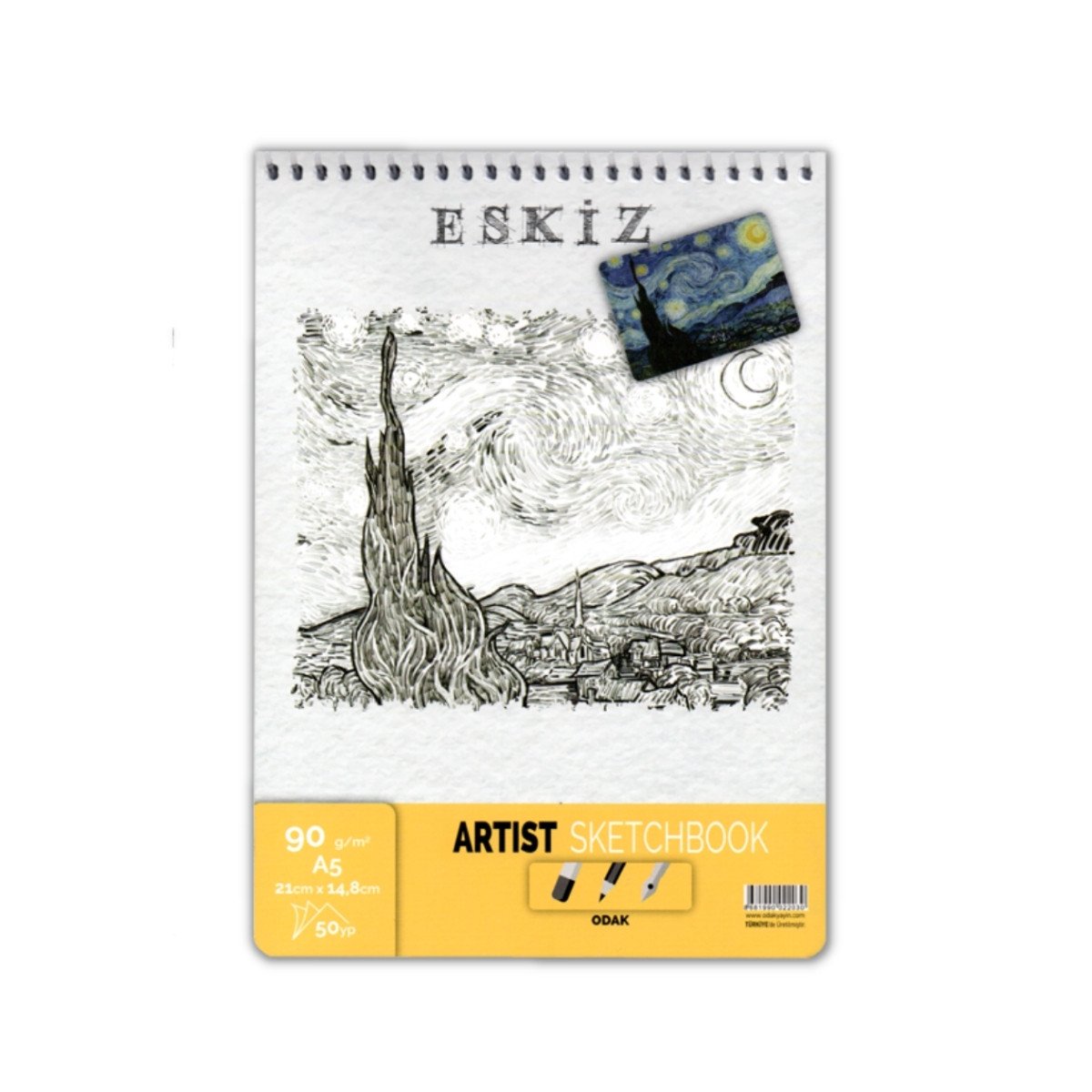 Odak Sketch Book Eskiz Defter 90gr A5 50yp Spiralli