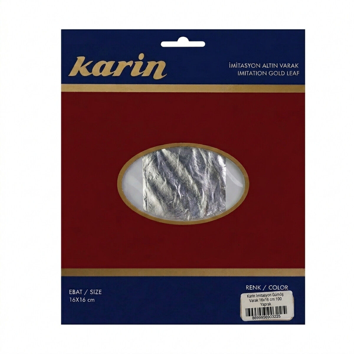 Karin İmitasyon Yaprak Varak Gümüş 16x16cm 100lü