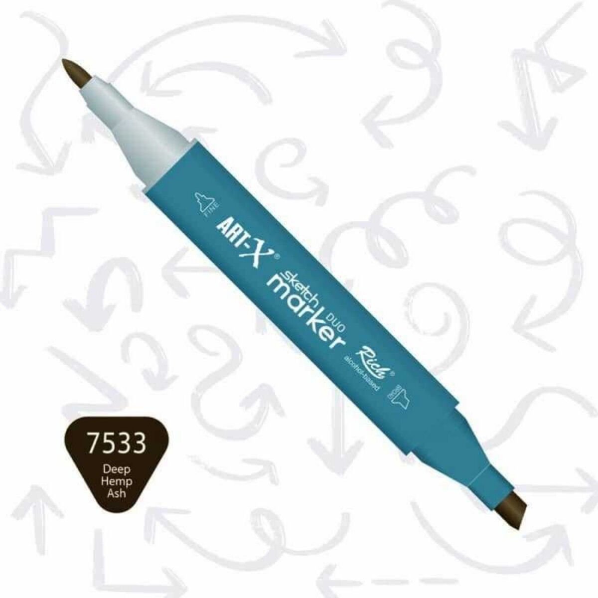 ART-X Çift Uçlu Sketch Marker Kalem 7533 Deep Hemp Ash