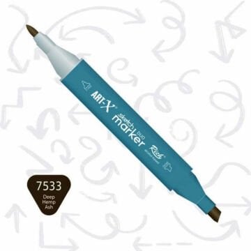 ART-X Çift Uçlu Sketch Marker Kalem 7533 Deep Hemp Ash