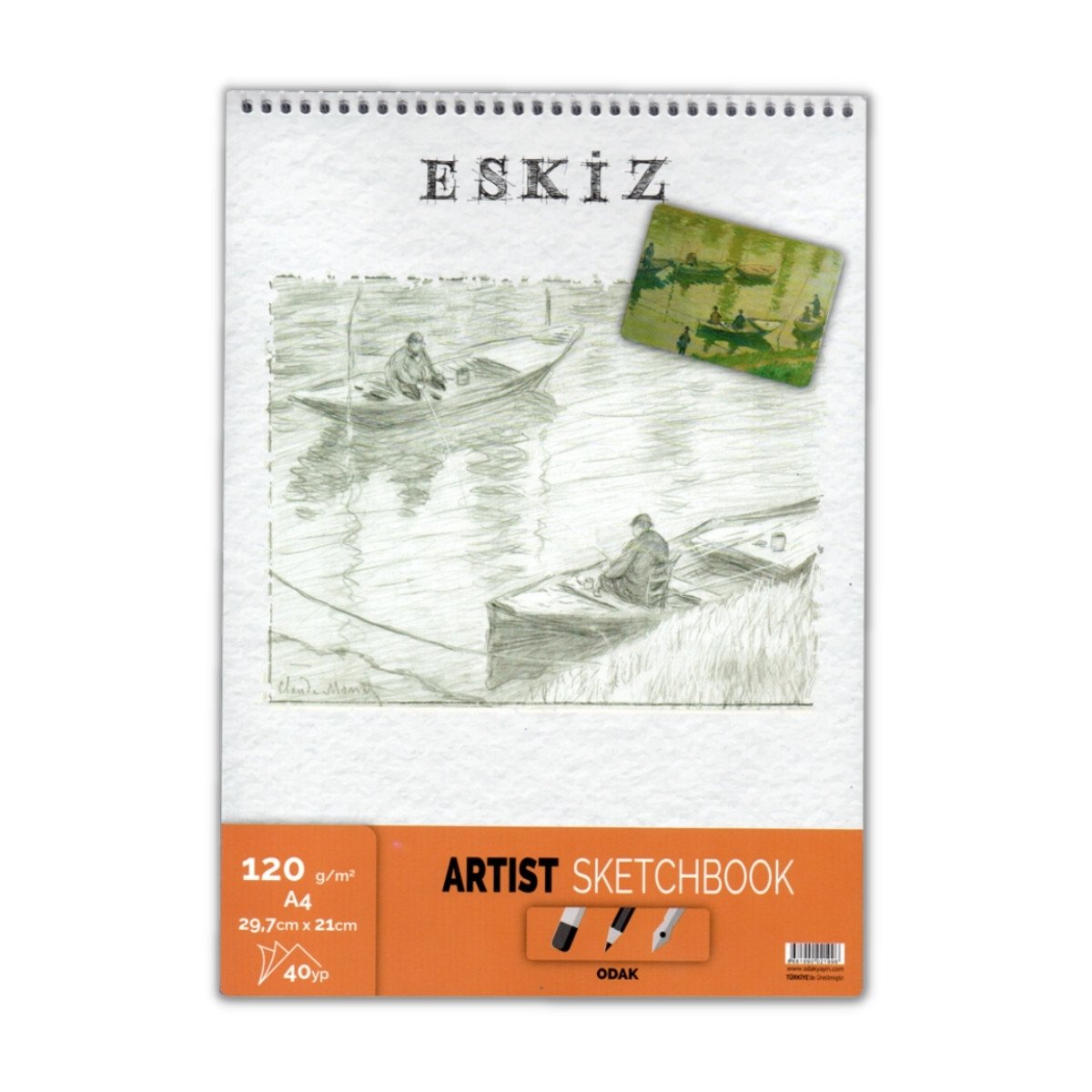 Odak Sketch Book Eskiz Defter 120gr A4 40yp Spiralli - 130,00 TL