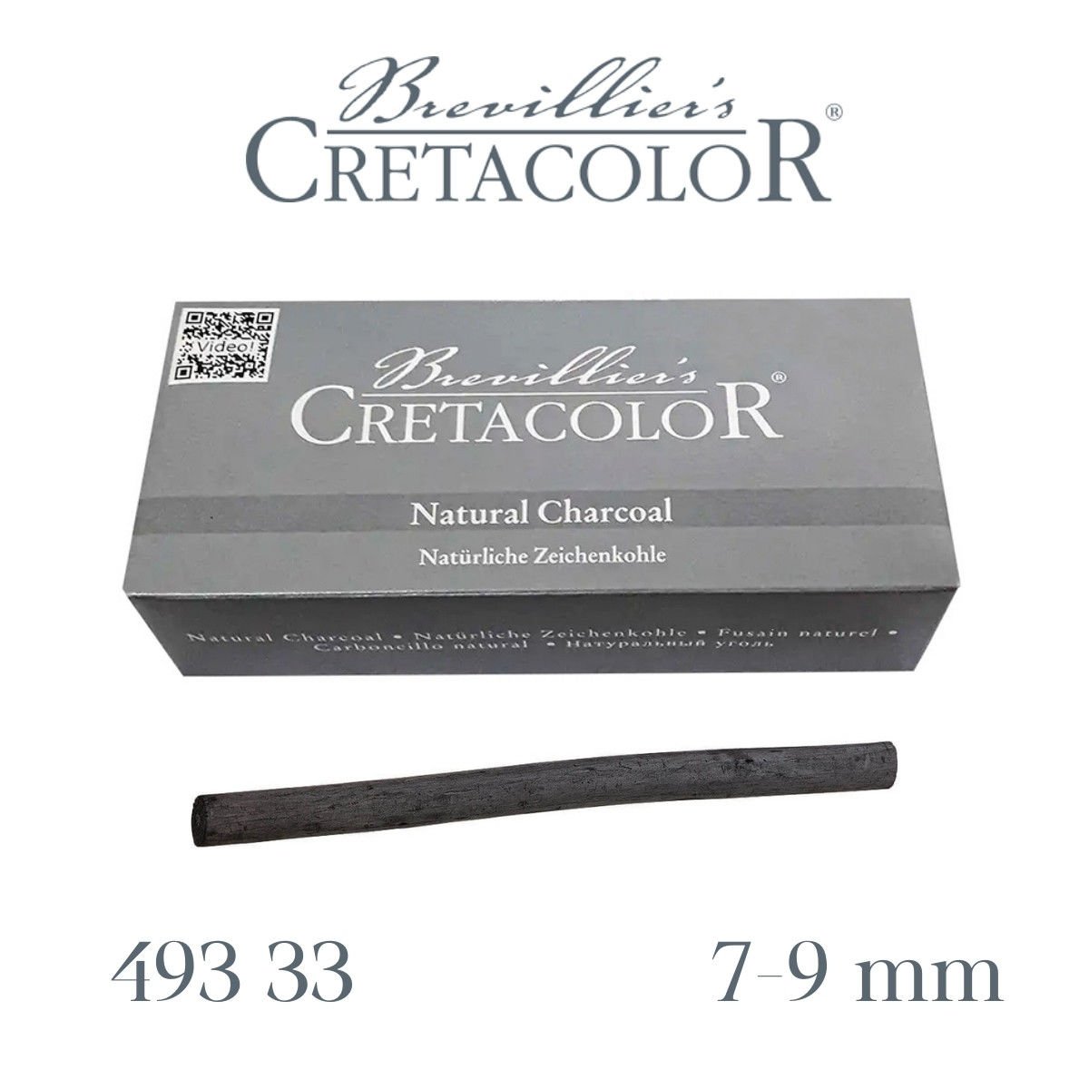 Cretacolor Sıkıştırılmış Kömür Füzen Çubuk Yuvarlak 8,5x135mm 30lu 49333