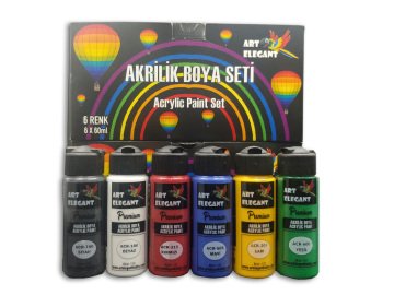 Art Elegant 6 Renk Akrilik Boya 60 Ml
