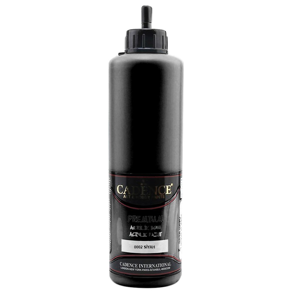 Cadence Premium Akrilik Boya 750ml 0002 Siyah