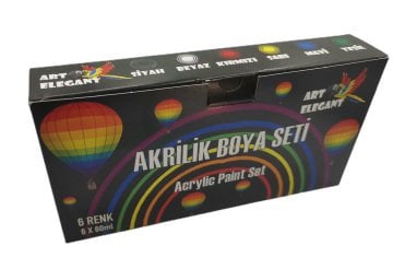 Art Elegant 6 Renk Akrilik Boya 60 Ml