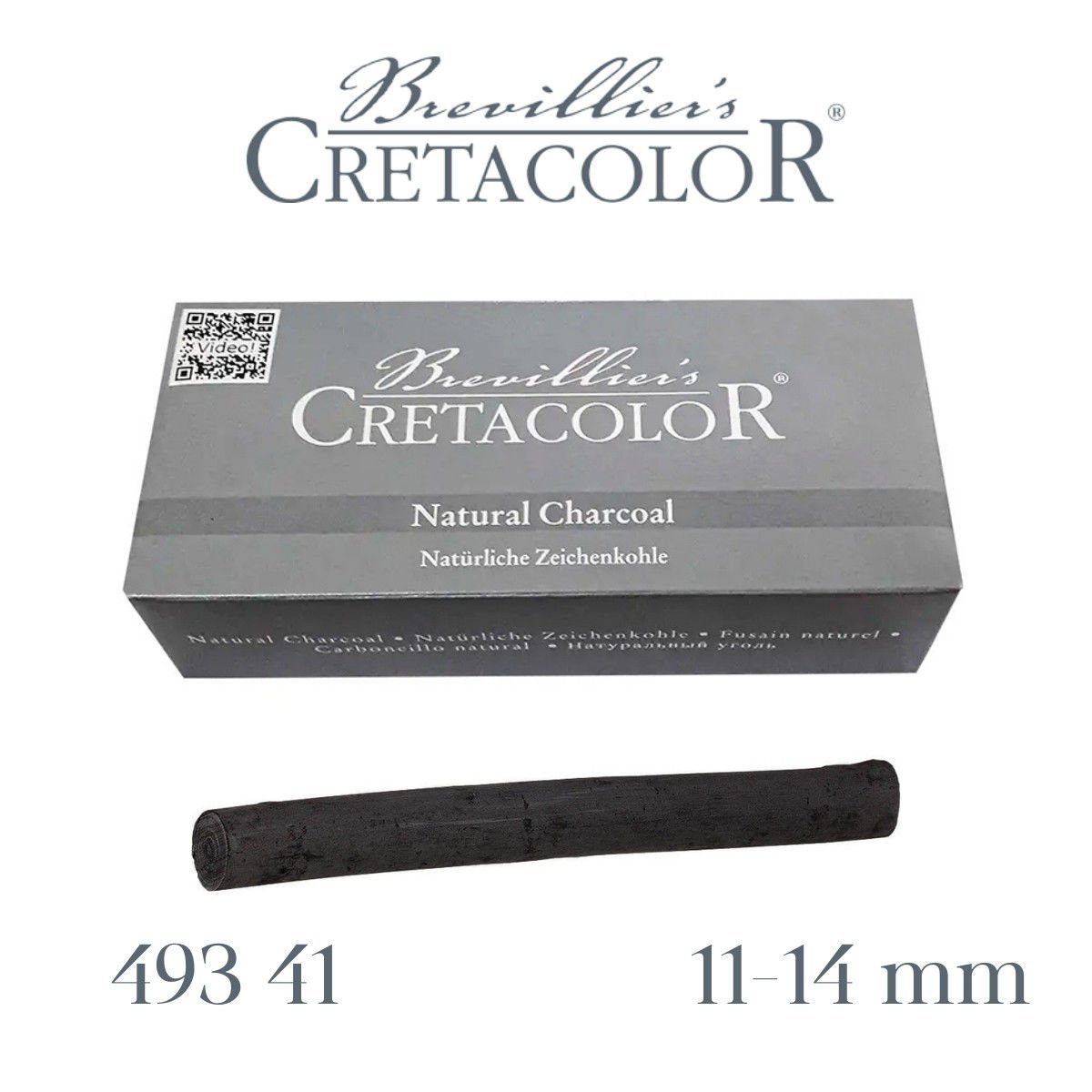 Cretacolor Sıkıştırılmış Kömür Füzen Çubuk Yuvarlak 12x130mm 10lu 49341