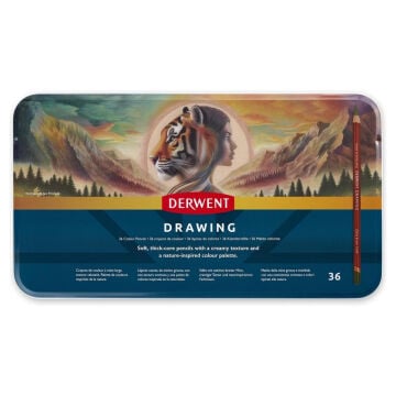 Derwent Drawing Kuru Boya Kalemi Seti 36 Renk Metal Kutulu