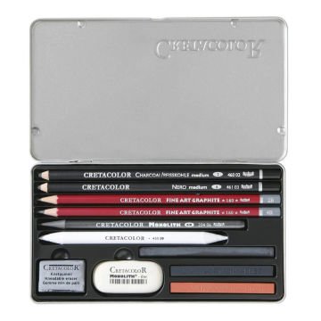 Cretacolor Teacher's Choice Drawing Set Çizim Seti Metal Kutu Temel Beginner 11 Parça 40033