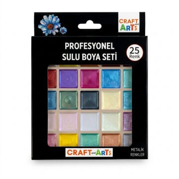 Craft And Arts Profesyonel Sulu Boya Tablet Seti 25li Metalik