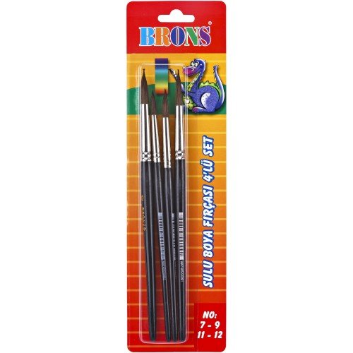 Brons BR-617 Suluboya Fırça Seti Seri 145 4lü (No 7-9-11-12)