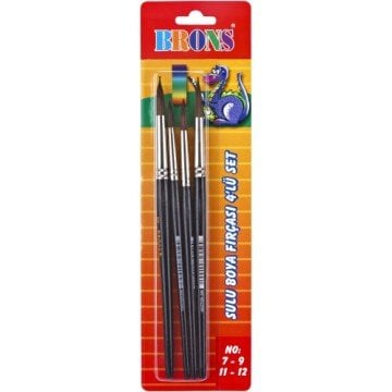 Brons BR-617 Suluboya Fırça Seti Seri 145 4lü (No 7-9-11-12)