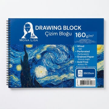 Mona Lisa Çizim Bloğu 25x35cm 160gr 15yp Spiralli