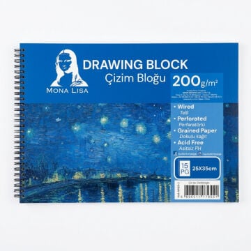 Mona Lisa Çizim Bloğu 25x35cm 200gr 15yp Spiralli