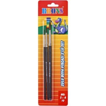 Brons BR-672 Suluboya Fırça Seti Seri 145 3lü (No 2-6-10)