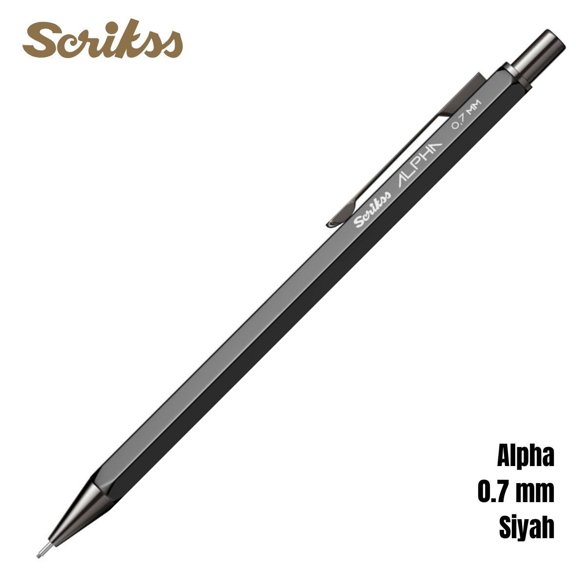 Scrikss Versatil Kalem Alpha 0.7mm Siyah