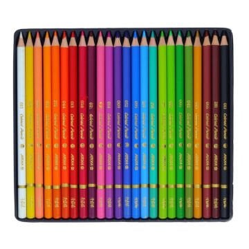 Arya Artist Profesyonel Kuru Boya Kalem Seti 24lü Metal Kutu