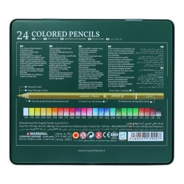 Arya Artist Profesyonel Kuru Boya Kalem Seti 24lü Metal Kutu