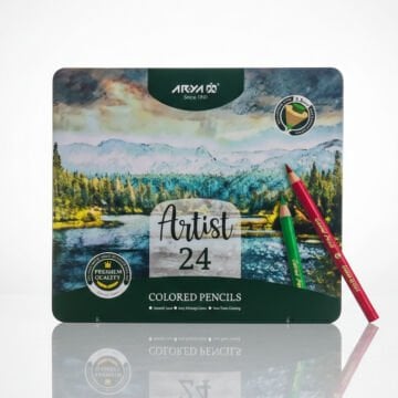 Arya Artist Profesyonel Kuru Boya Kalem Seti 24lü Metal Kutu