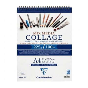 Clairefontaine Mix Media Collage Eskiz Defteri 225gr A4 20yp
