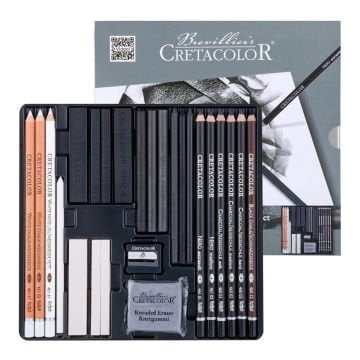 Cretacolor Black & White Drawing Set Premium Çizim Seti Metal Kutu 25 Parça 40026