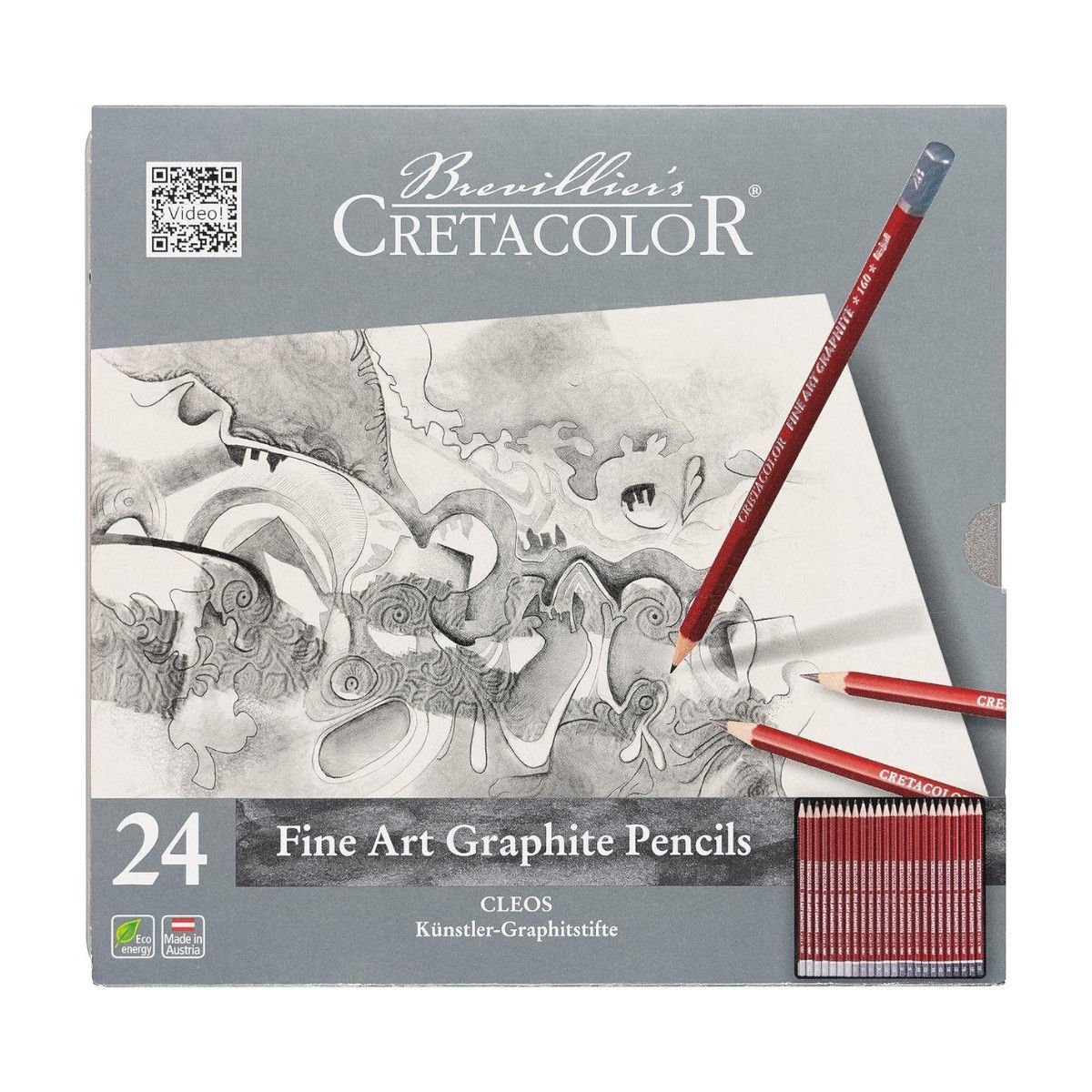 Cretacolor Cleos Fine Art Dereceli Kalem Seti 24lü Metal Kutu 16024