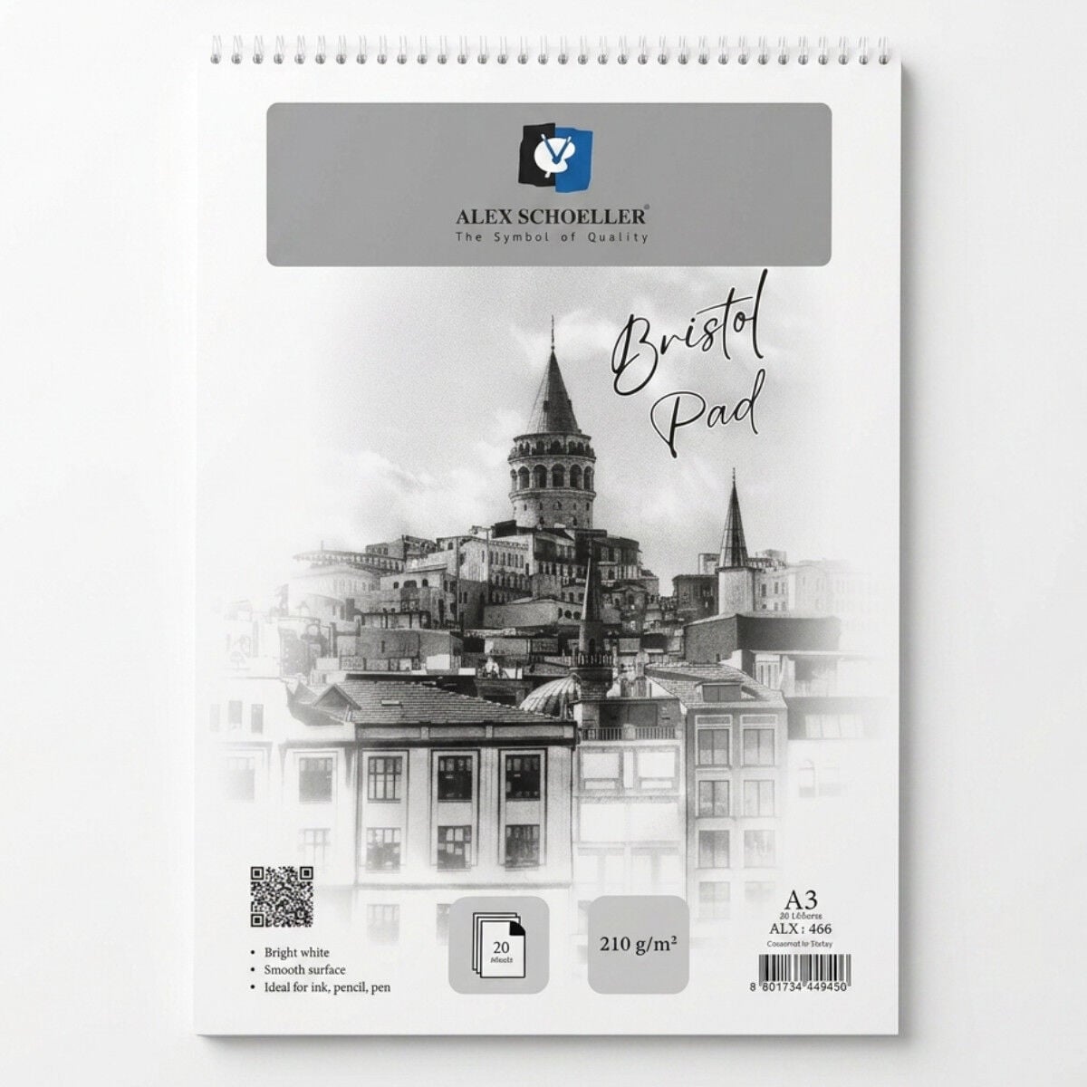 Alex Schoeller Bristol Pad 210gr A3 20yp Spiralli