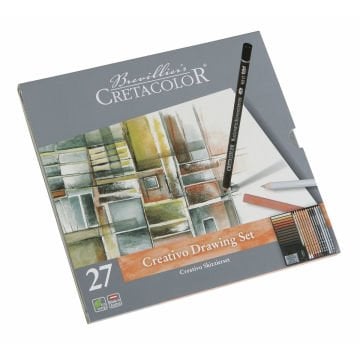 Cretacolor Creativo Drawing Set Premium Çizim Seti Metal Kutu 27 Parça 40031